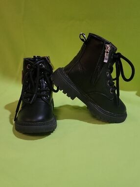 Kids Combat Boots with Side Zip